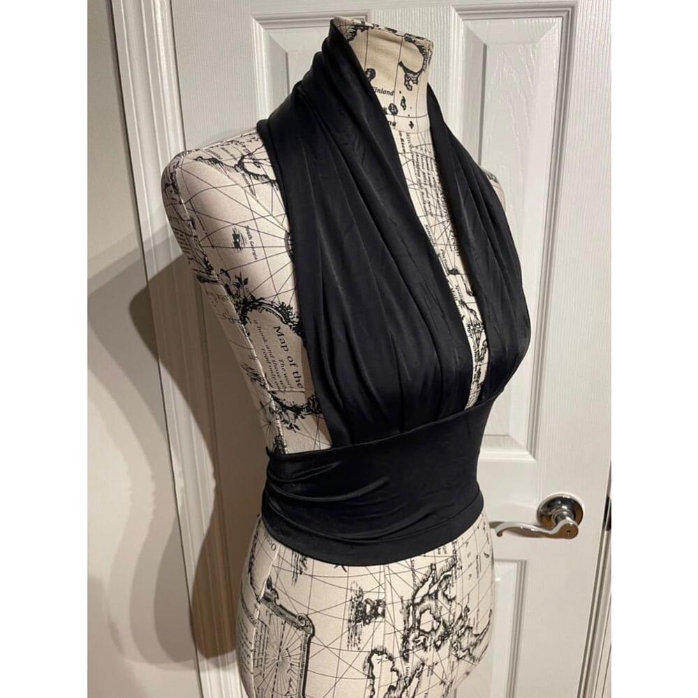 CHERYL CREATIONS Halter Tank Crop Vintage Y2K Whimsygoth Open Backless